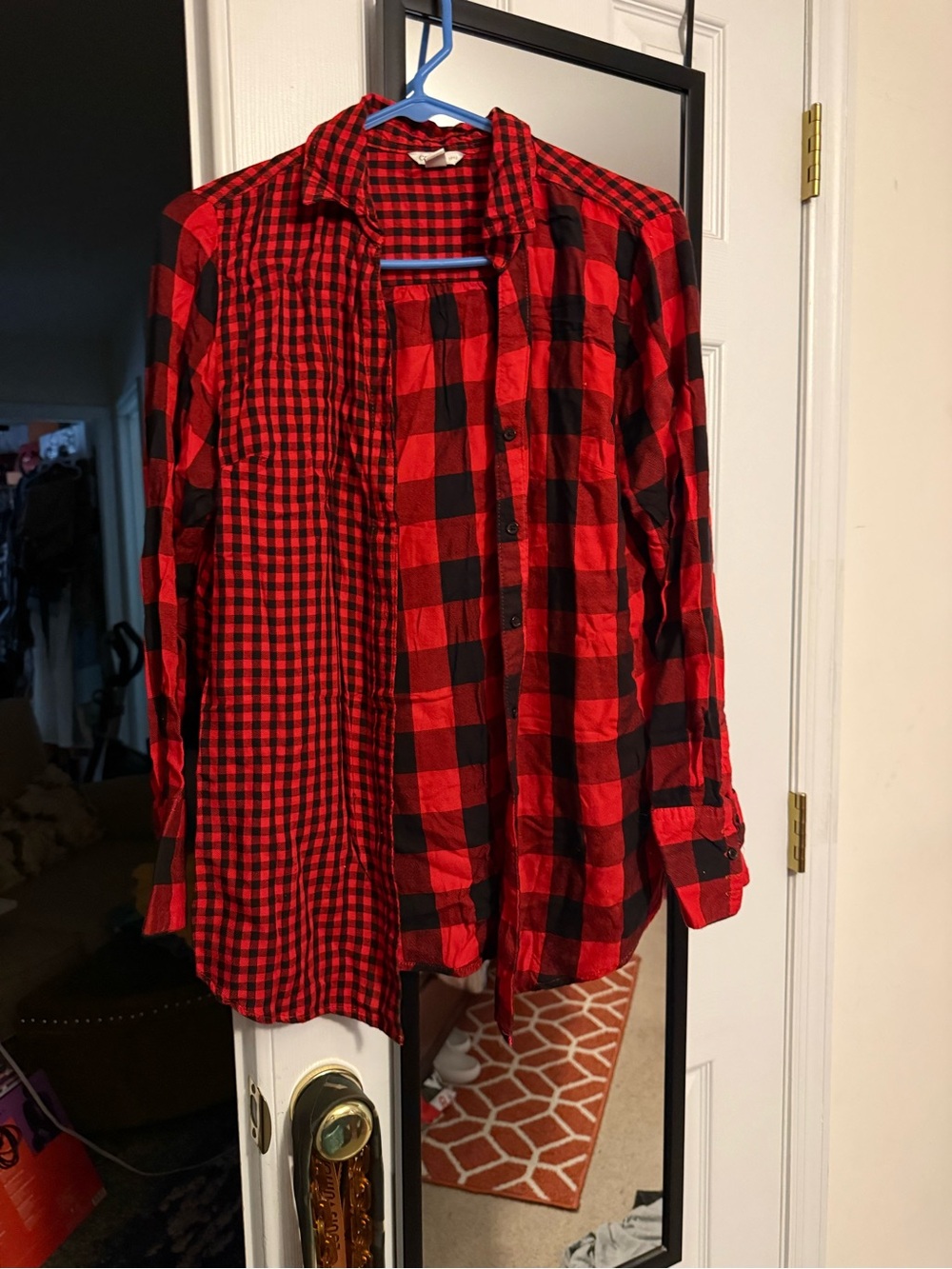 Cato Red and Black Buffalo Plaid Women's Button-Up Shirt